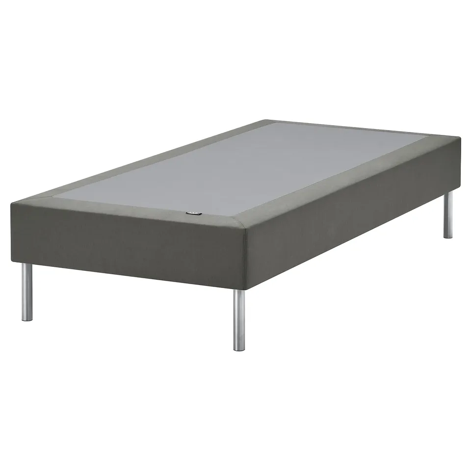 LYNGÖR Slatted mattress base, incl leg/dark grey, 90x200 cm