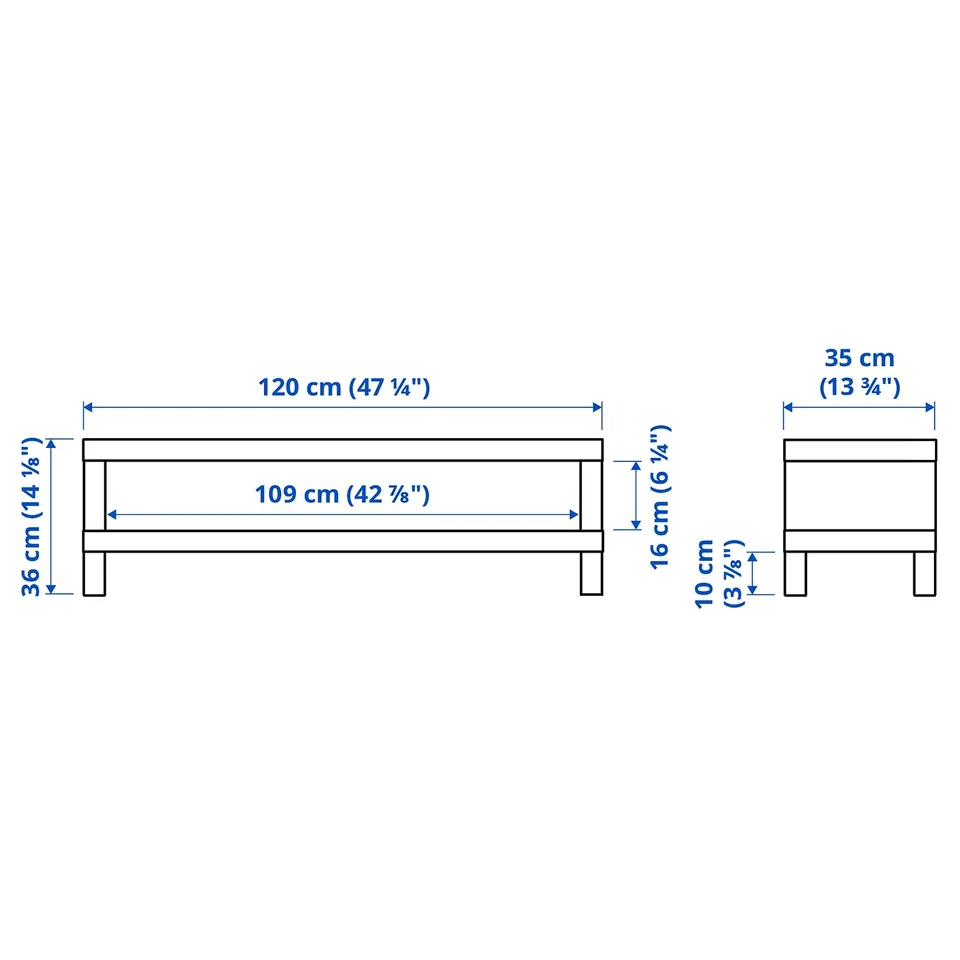 LACK TV bench, white, 120x35x36 cm