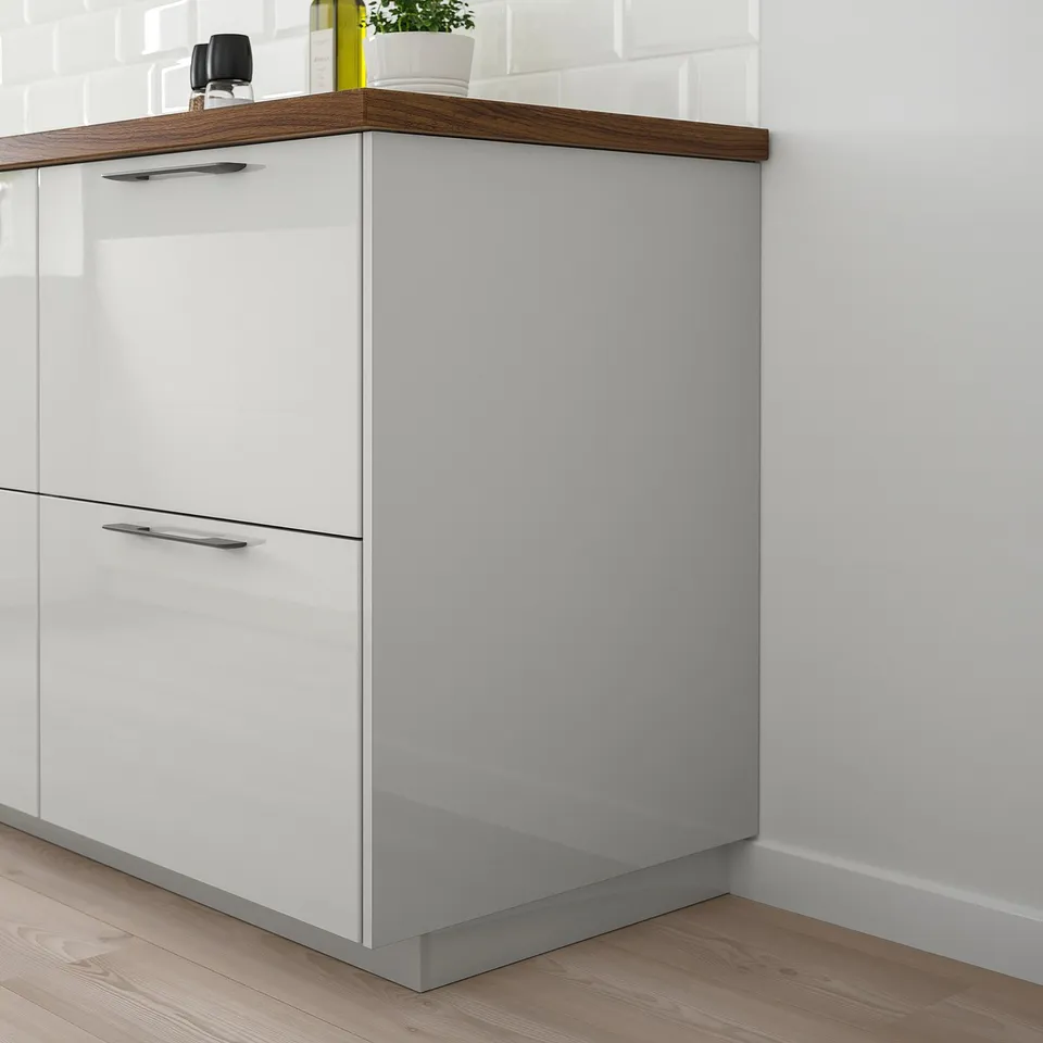 RINGHULT: modern grey high-gloss kitchen cabinet, sleek design, slim size.