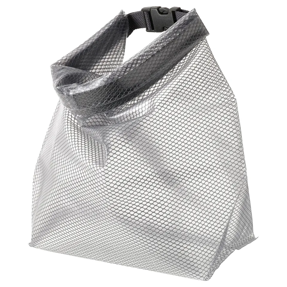 White mesh RENSARE bag with waterproof top, snap handle.