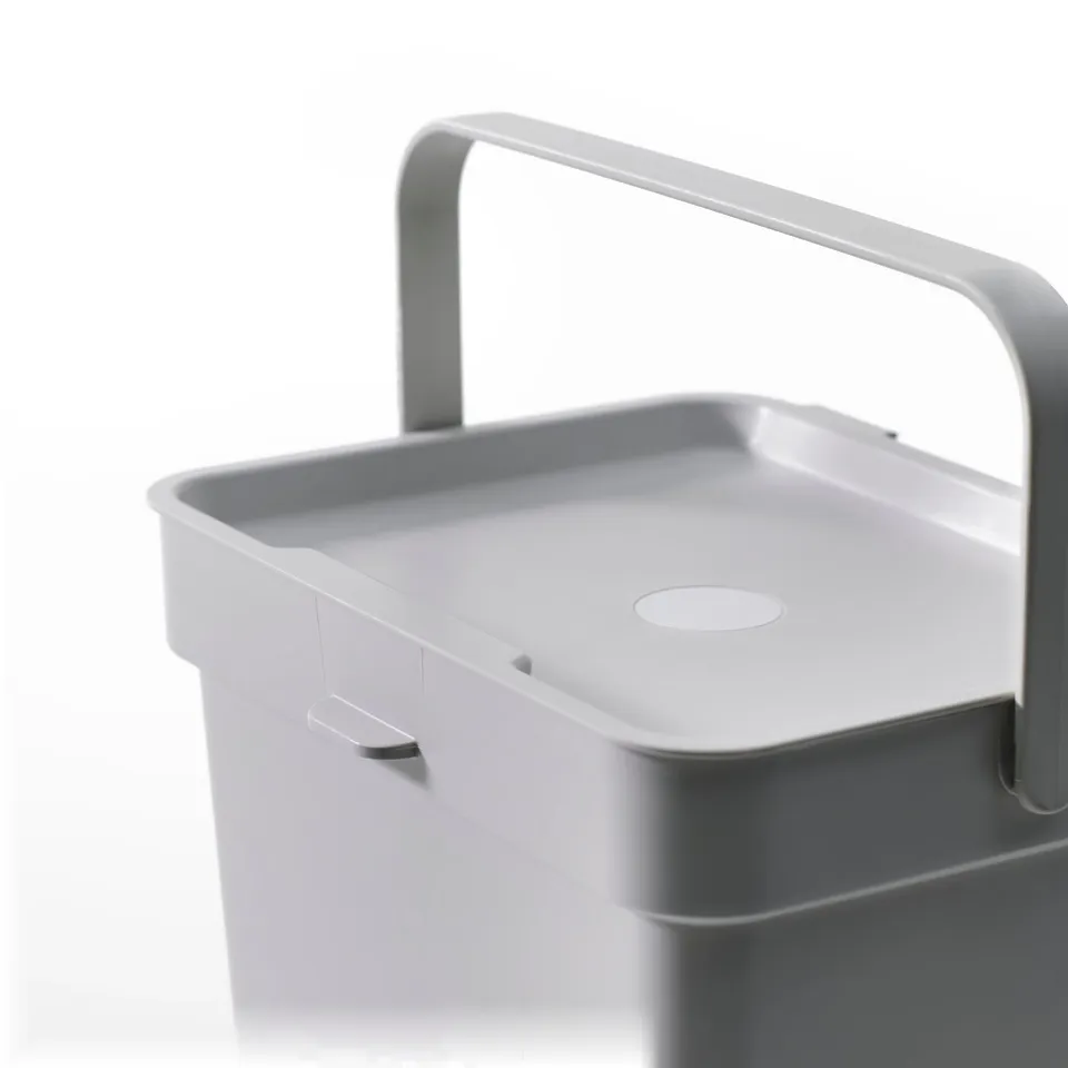 HÅLLBAR Bin with lid, light grey, 10 l