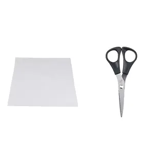 MÅNÖGA/VARIERA set: drawer mat + scissors, transparent + stainless steel/black, 150 cm