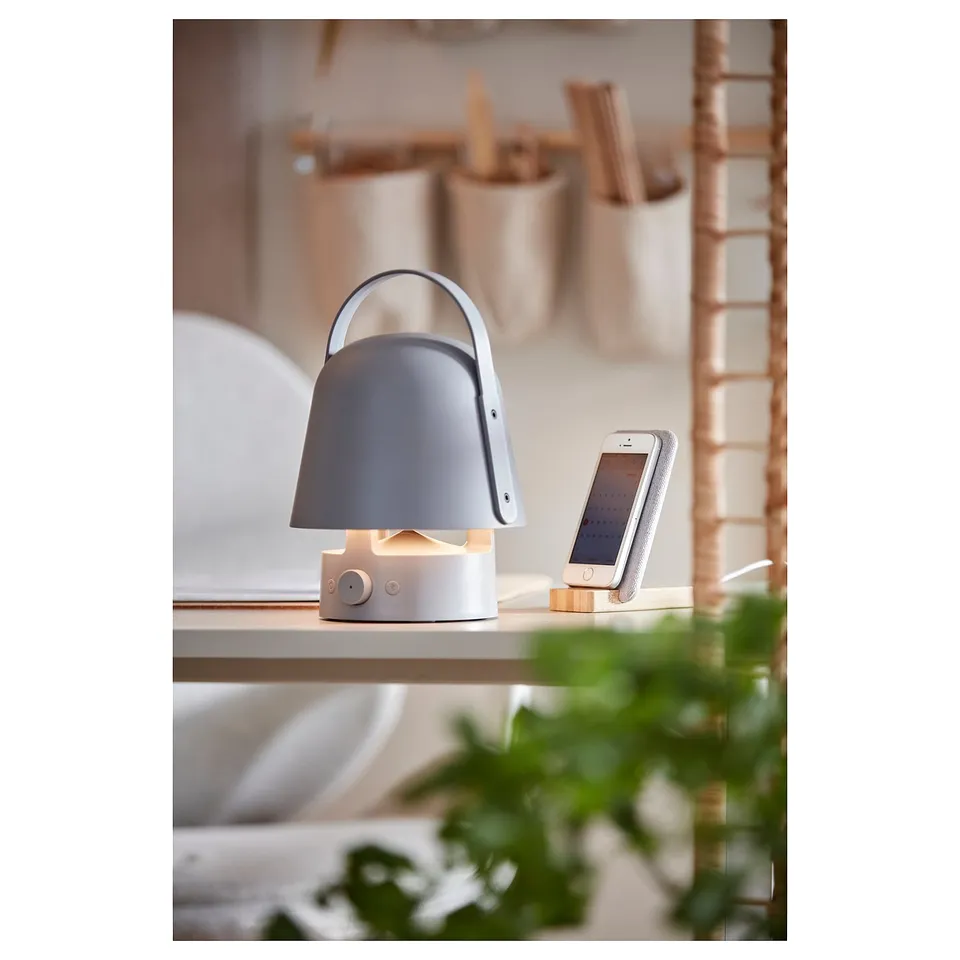 VAPPEBY Bluetooth speaker lamp, outdoor/grey