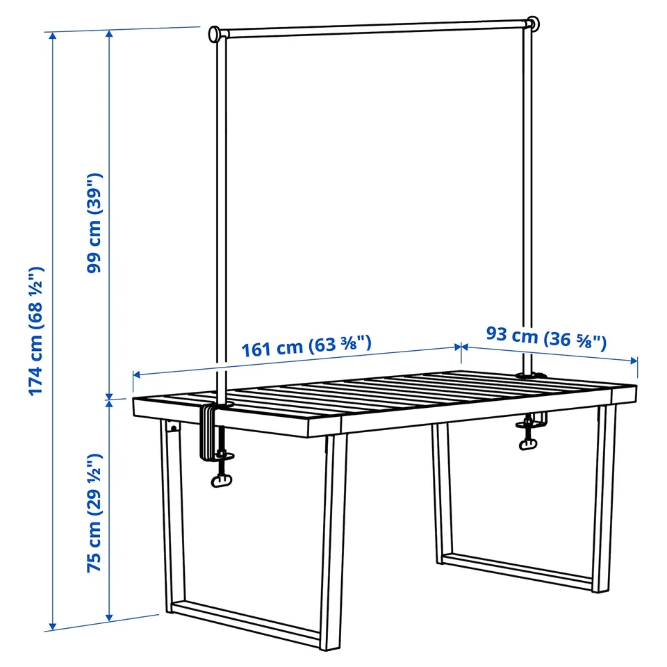 Illustration with measurements for the product: VÄRMANSÖ.