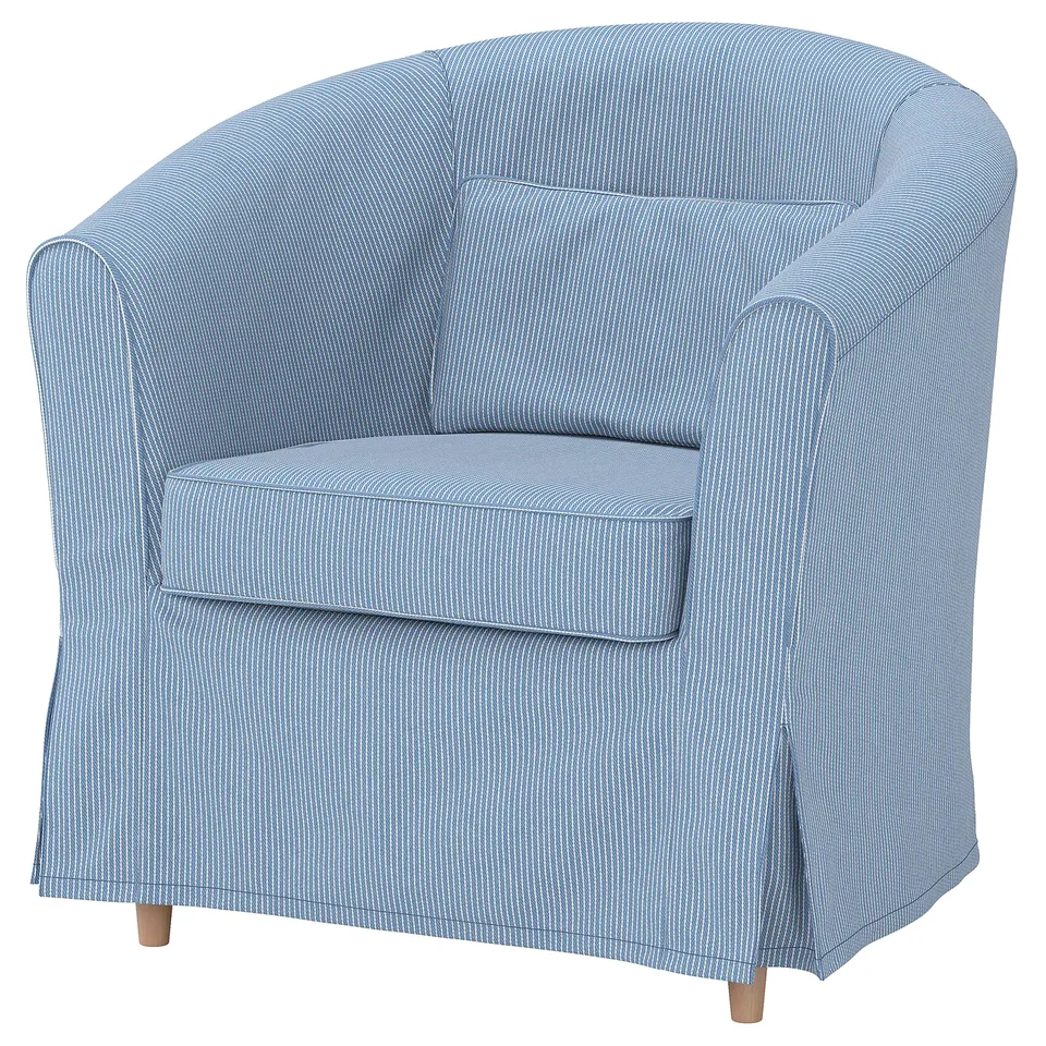 TULLSTA Armchair, Sjölyckan dark blue/beige stripe