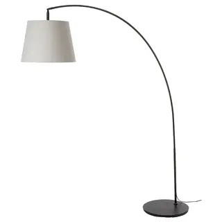 SKOTTORP / SKAFTET floor lamp, arched, light grey, Height 213 x Length 175 cm