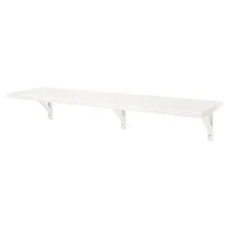 BERGSHULT / SANDSHULT wall shelf, white/white stained aspen, 120x30 cm