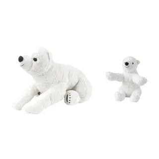 SNUTTIG set: soft toy x2, polar bear/white + white polar bear, Length 60 cm