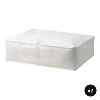 BRUKSVARA set: storage case x2, white, Depth 53 x Height 19 x Width 62 cm