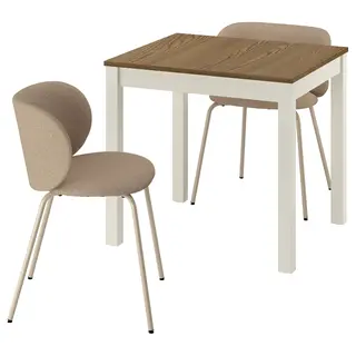 ÅLHULT / KRYLBO table and 2 chairs, beige/brown/Tonerud dark beige, 80x74 cm
