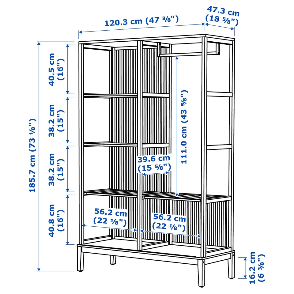 Illustration with measurements for the product: NORDKISA.