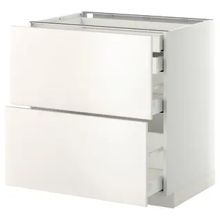 METOD base cb 2 frnts/2 low/1 md/1 hi drw, white Maximera/Veddinge white, 80x60x80 cm