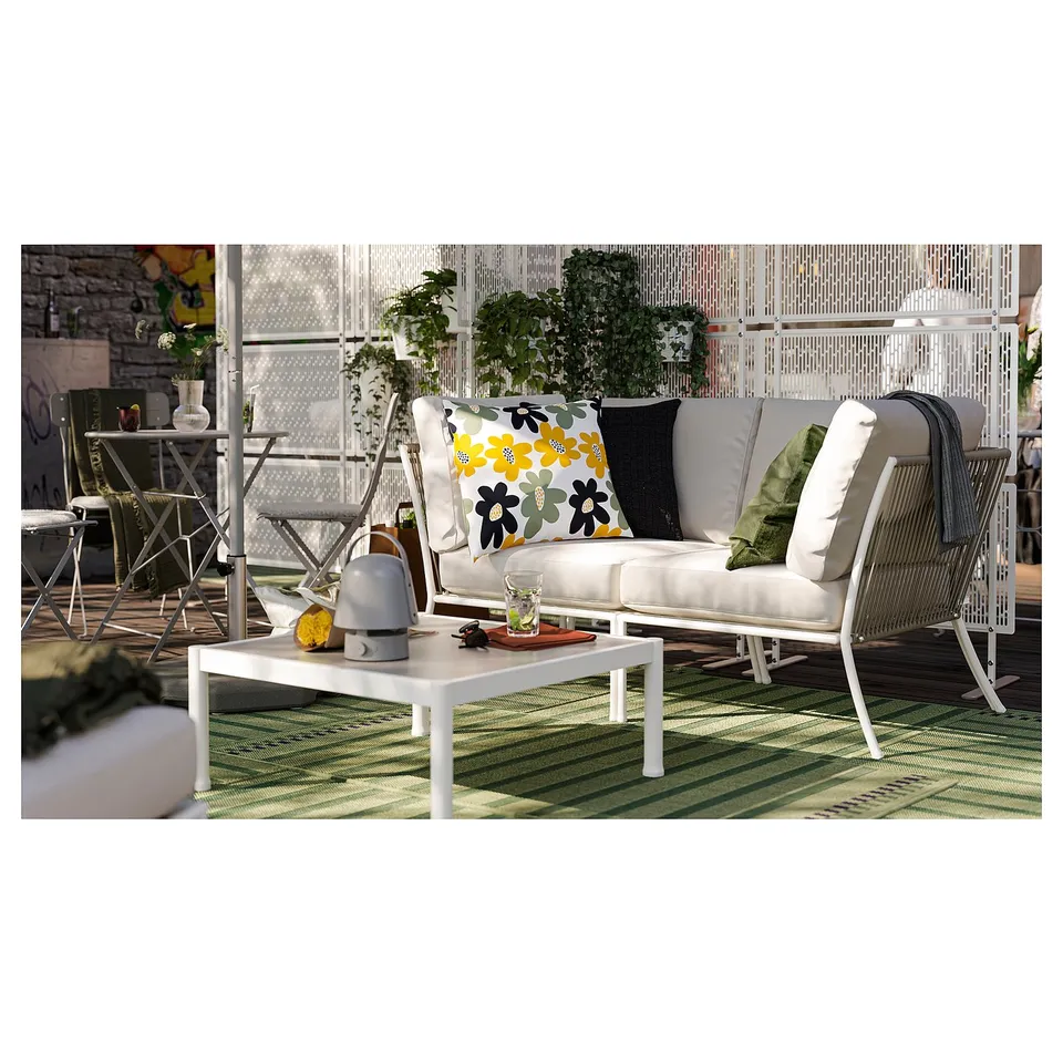 SEGERÖN Corner section, outdoor, white/beige