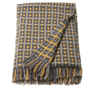 FLIKBRUNÖRT throw, check pattern, 130x170 cm