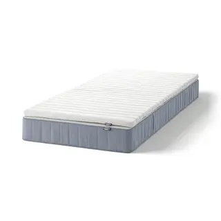 VESTERÖY mattress and mattress pad, firm light blue/Nisseholm white, 90x200 cm