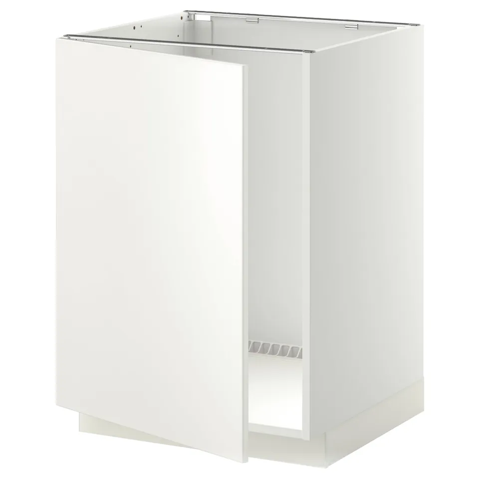 A white METOD kitchen cabinet with a modern design and clean lines.