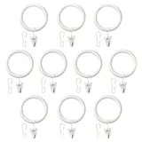 SYRLIG curtain ring with clip and hook, white, 38 mm