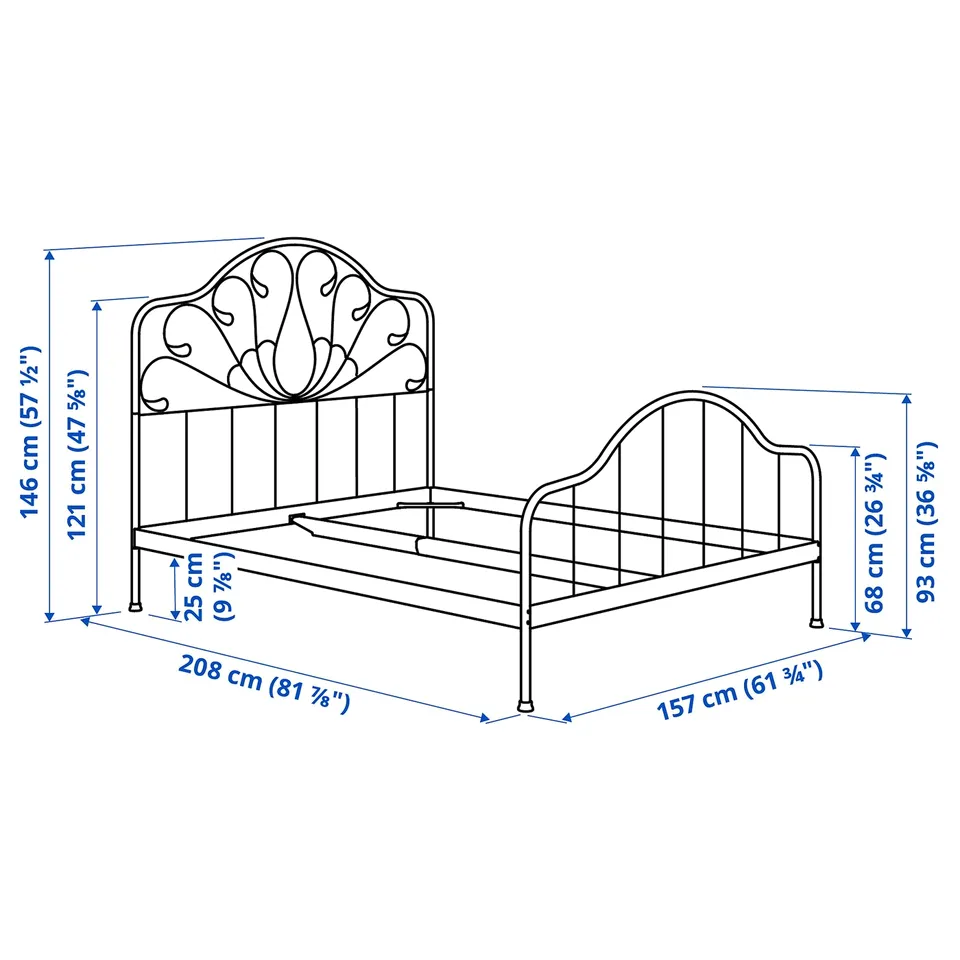 MELLGRUND Bed frame, off-white, 150x200 cm