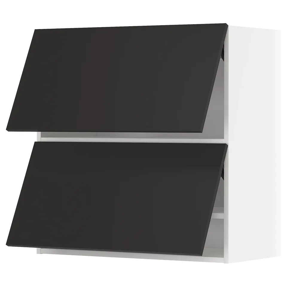 Modern black kitchen cabinet set from METOD, sleek and square, matte finish.
