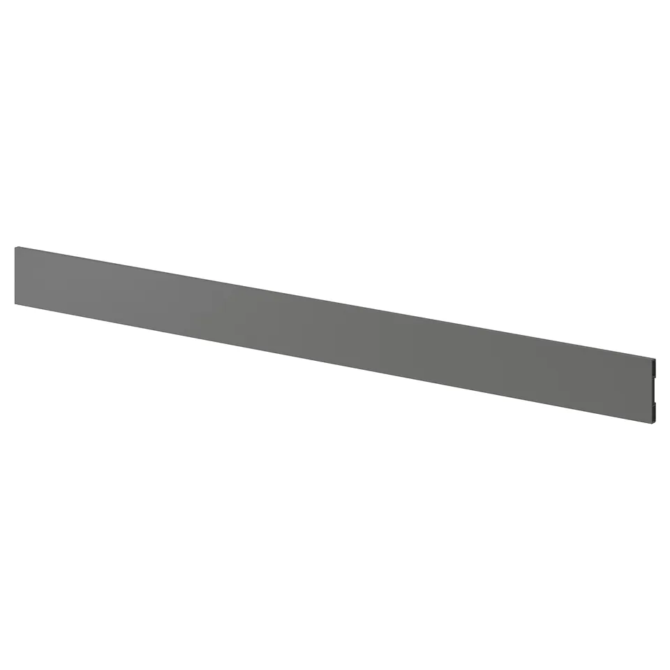 FÖRBÄTTRA kitchen plinth in dark grey, rectangular shape, plastic material.