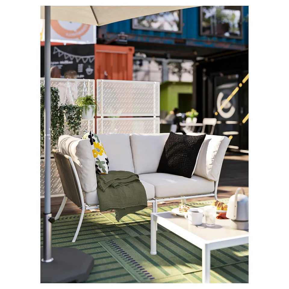 SEGERÖN Corner section, outdoor, white/beige