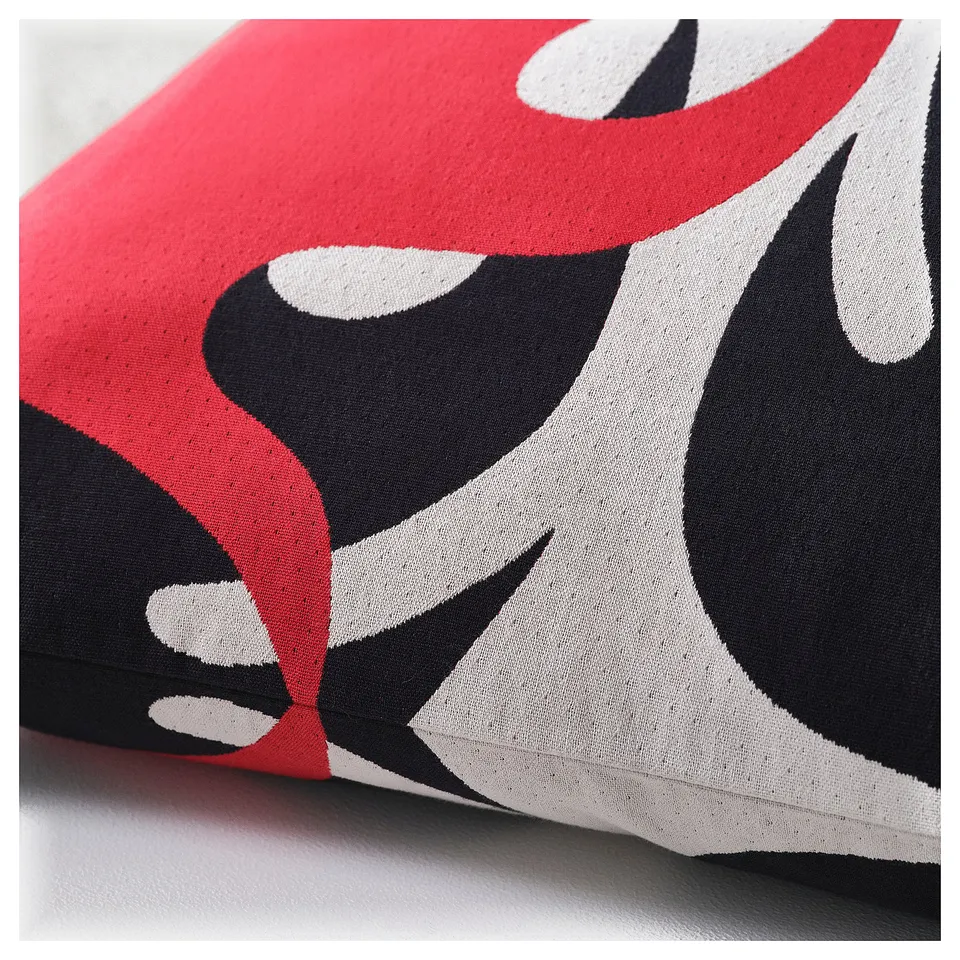 KONSTRUNDA Cushion cover, red/black, 65x65 cm