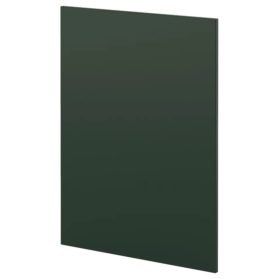 Dark green rectangular flat panel, modern minimalist design. Part of IKEAs METOD kitchen system.