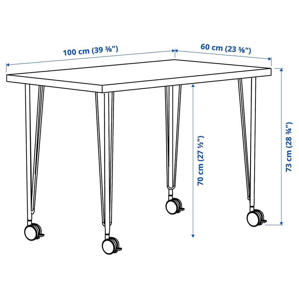 LINNMON / KRILLE Desk, white stained oak effect/white, 100x60 cm