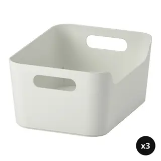 UPPDATERA set: box x3, white, 24x17 cm