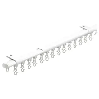 FRAMFUSIG single track rail with gliders, white, 100-180 cm