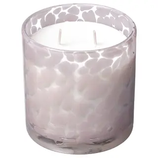 LUGNARE scented candle in glass, 2 wicks, Jasmine/light pink, 50 hr