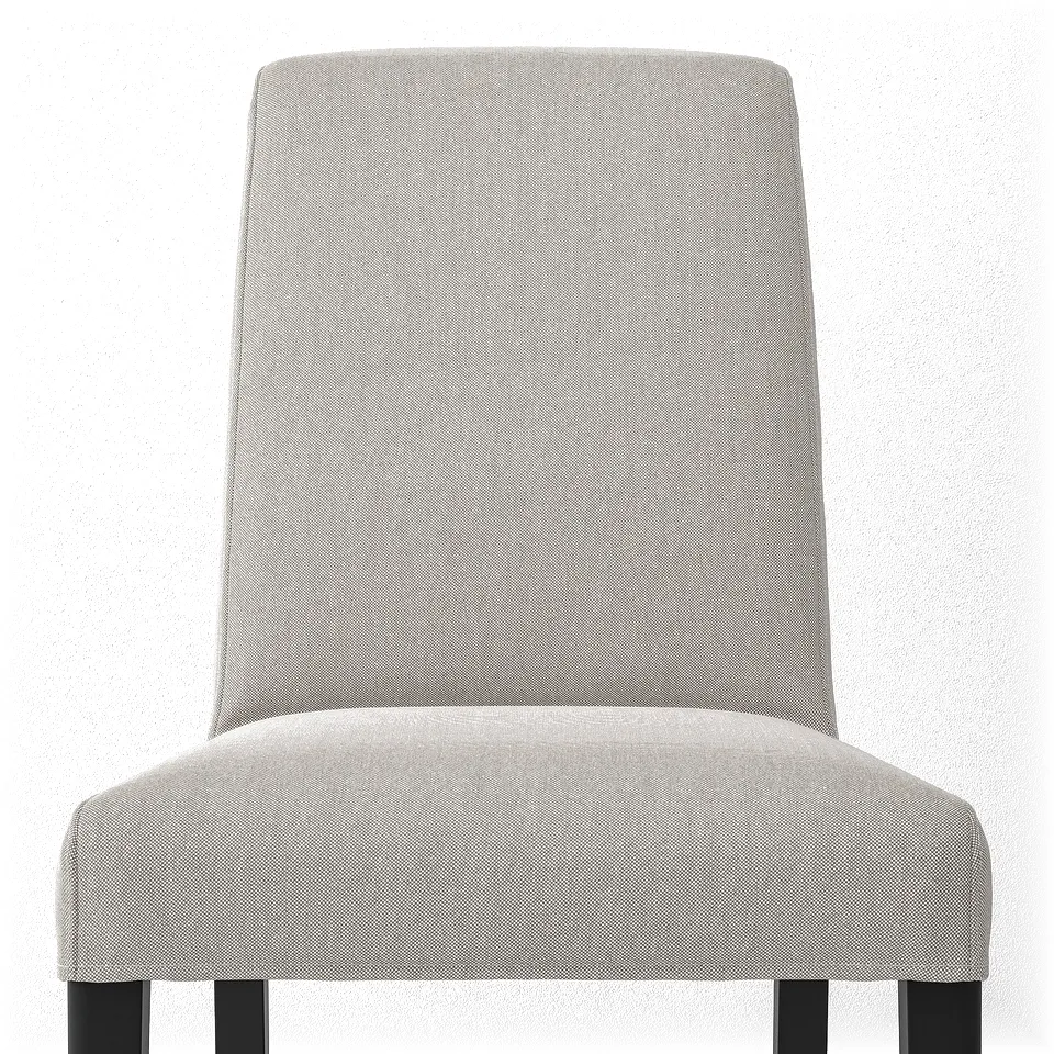 Elegant chair with padded seat and lumbar support, easy-to-wash cover, sturdy wooden legs.
