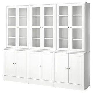 HAVSTA storage combination w glass-doors, white, 243x47x212 cm