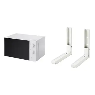TILLREDA set: microwave oven + brackets for microwave oven, white, Width 43.9 x Depth 34.0 x Height 25.8 cm