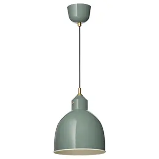 RÖDFLIK pendant lamp, grey-green