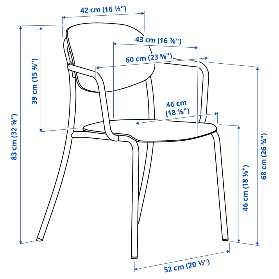 VISINGSÖ Chair with armrests, outdoor/deep green