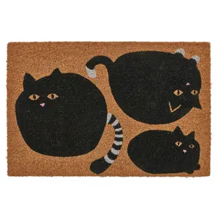 VÄGTYP door mat, cat black/natural, 40x60 cm