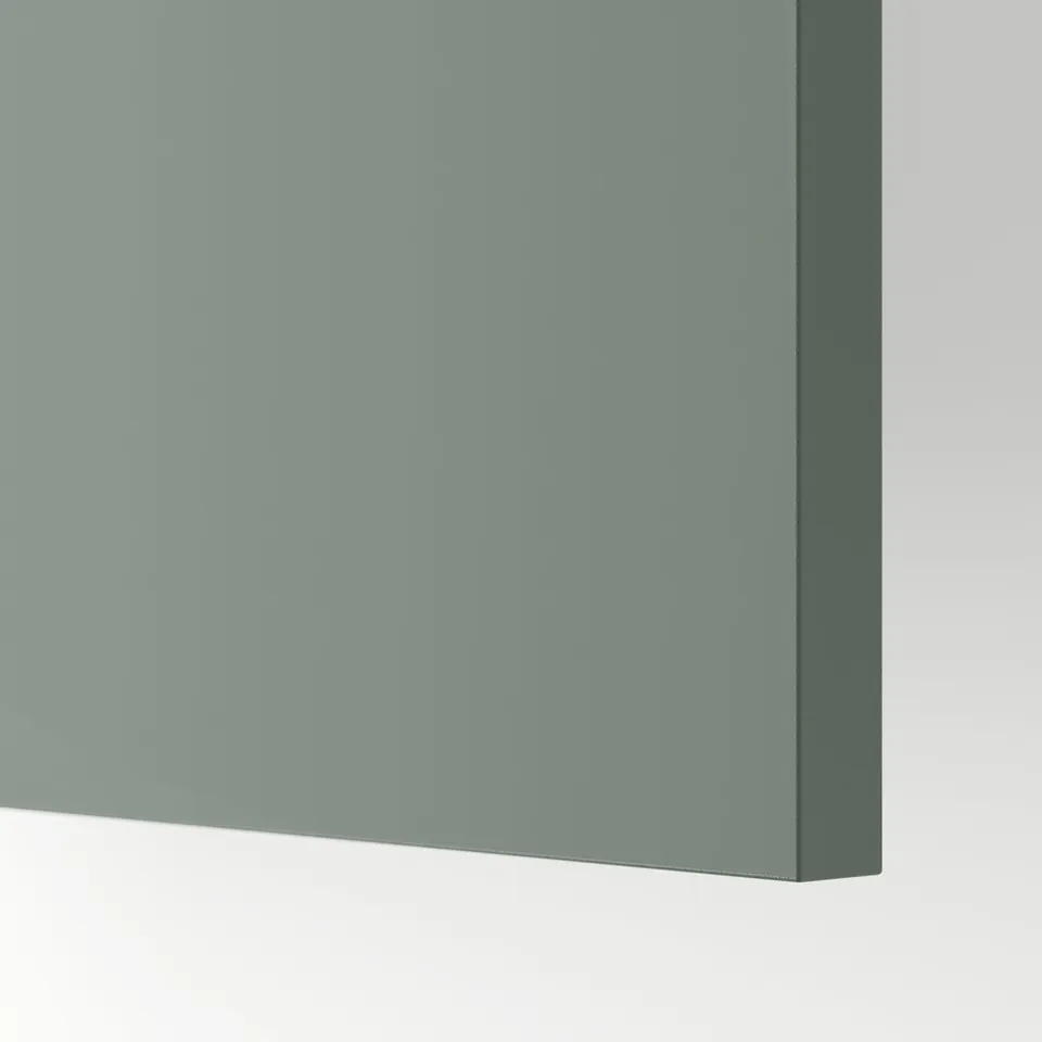 Sleek, modern drawer in light grey-green with smooth finish and sturdy build.