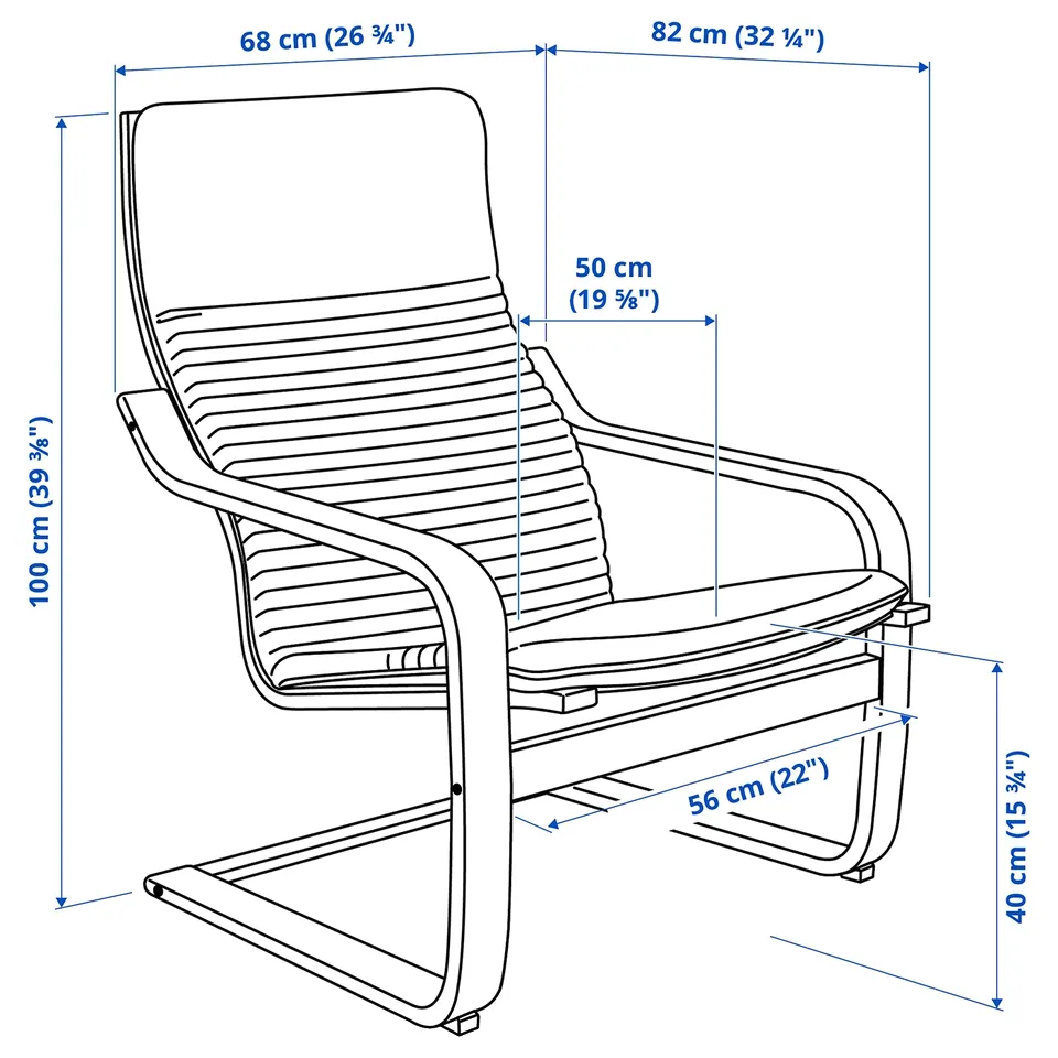 POÄNG Armchair, walnut effect/Knisa black