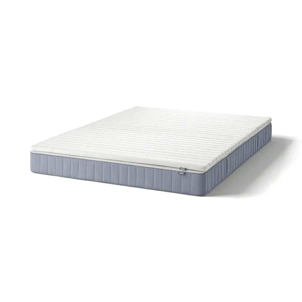 VESTERÖY Mattress and mattress pad, firm light blue/Nisseholm white, 160x200 cm