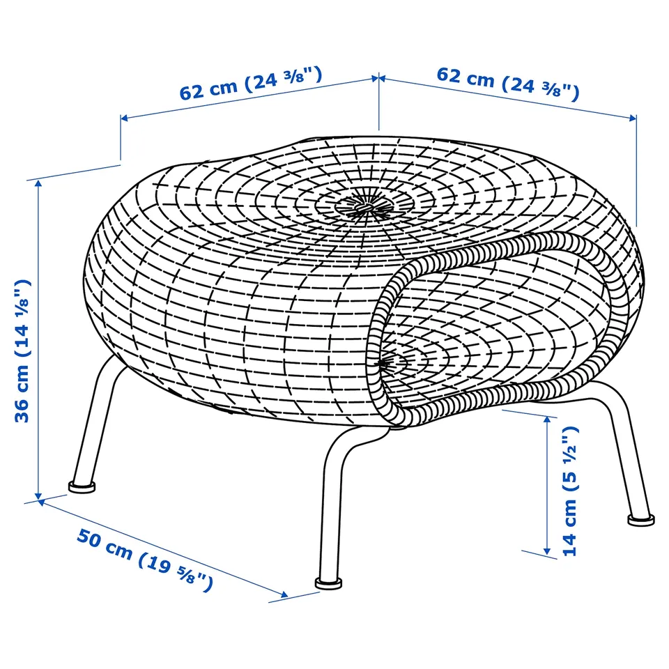 Illustration with measurements for the product: GAMLEHULT.
