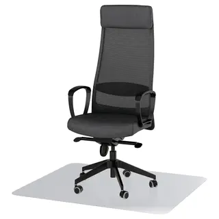 MARKUS office chair with armrests, with floor protector dark grey, Width 71 x Depth 71 cm