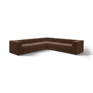 JÄTTEBO modular corner sofa, 6 seat, Samsala dark brown, Height 71 x Depth 95 cm