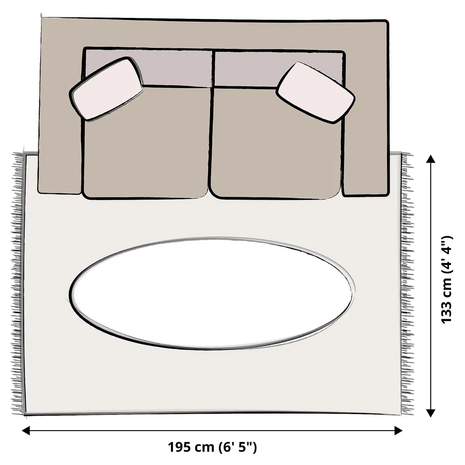 STOENSE Rug, low pile, pale pink, 133x195 cm