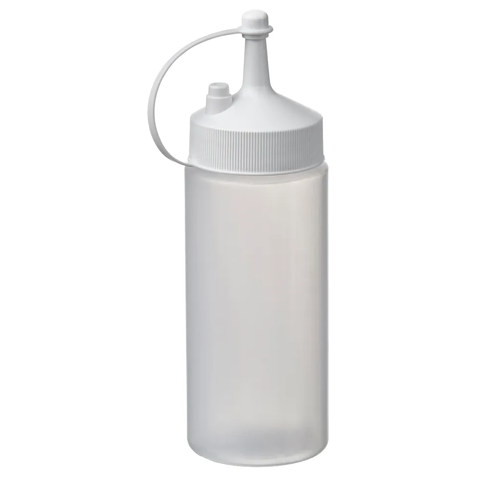 GRILLTIDER Squeeze bottle, white/transparent, 200 ml