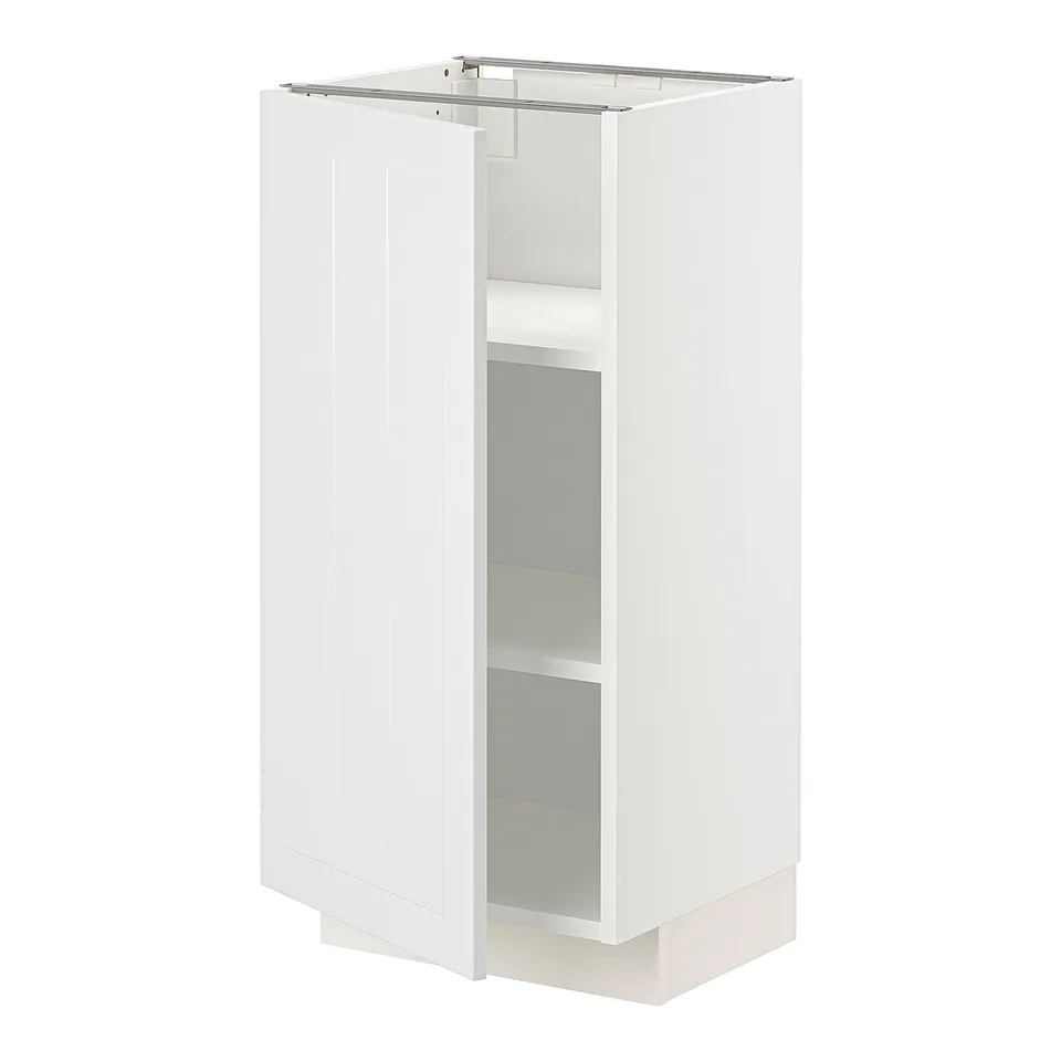 White METOD kitchen cabinet, rectangular shape, single door.