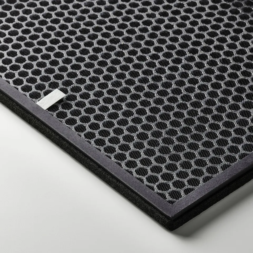 Close-up of high-quality hexagonal air philtre, modern design, efficient filtration.