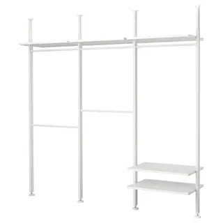 ELVARLI wardrobe combination, white, 258x51x222-350 cm