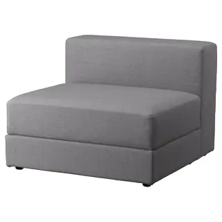 JÄTTEBO 1,5-seat module with storage, Tonerud grey, Width 95 x Depth 95 x Height 71 cm