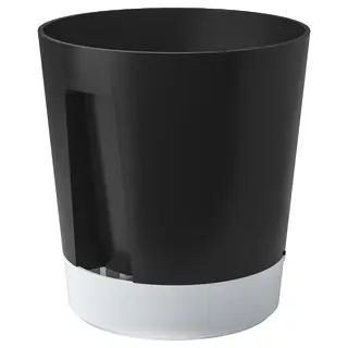 VÅRDTRÄD self-watering plant pot, with wheels in/outdoor/transparent anthracite, 32 cm
